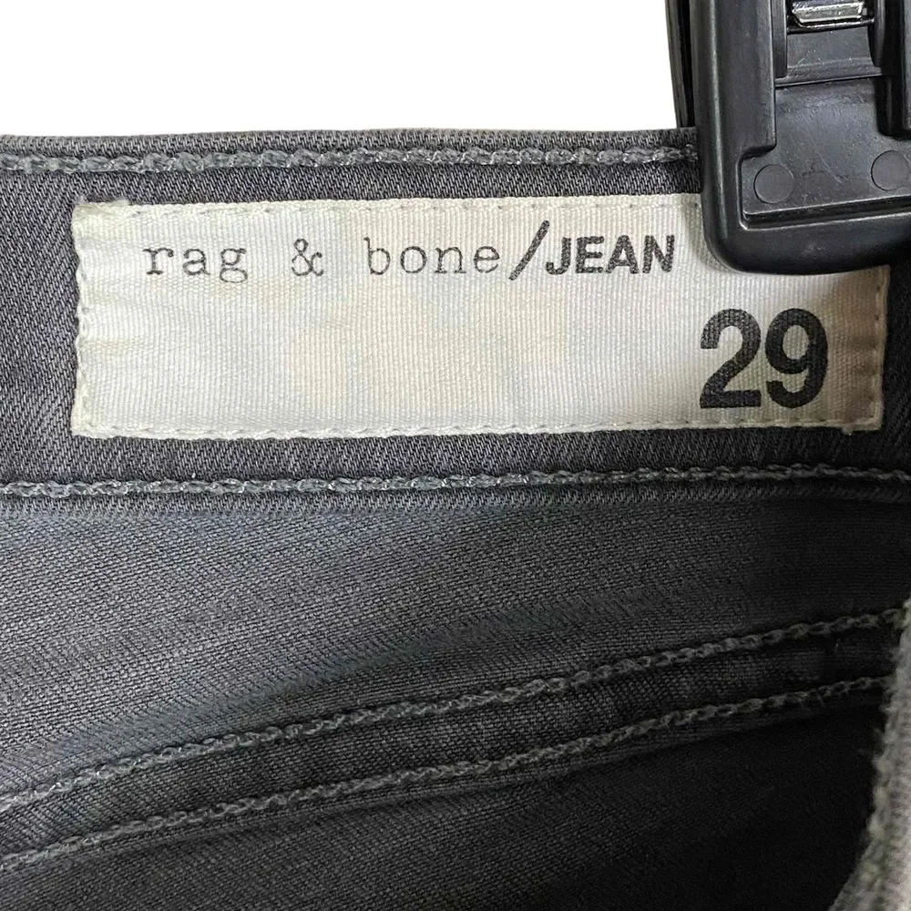 Rag & Bone Womens Gray Moto‎ Skinny Jeans with Zippered Legs & Pockets Size 29